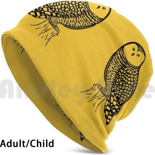 Snowy Owls In Love ( On Yellow ) Hat 2108 Hat Snowy Owl Snowy Owls Bird Birds Owl Owl Bubo