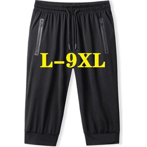 Mens Shorts For Men Brand Boardshorts Summer Casual 8XL Oversized Shorts Men Breathable Comfortable Thin Ice silk Trousers