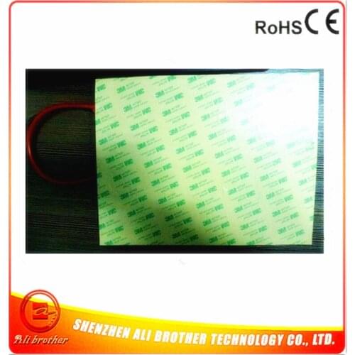 Silicone Rubber 3D Printer Heater 120v 1000w 400*500*1.5mm adhesive 1face 100k thermistor 1000mm wire come out from short side