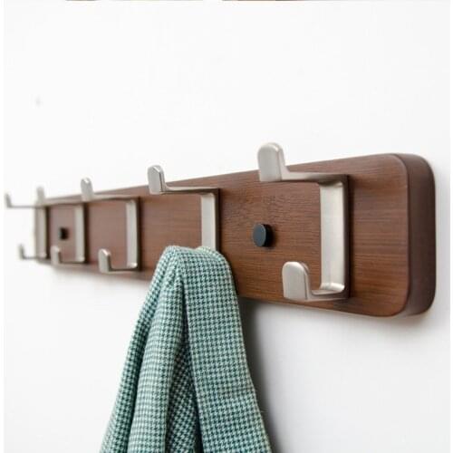 Creative Double Hooks Wall Coat Rack Bamboo Bedroom Clothes Hanger Simple Wall Coat Hanger Key Holder Wall