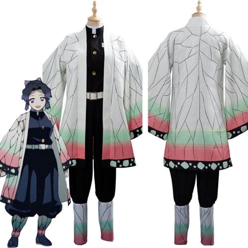 In the stock) Demon Slayer Cosplay Shinobu Cosplay Costume Outfit Kimono Halloween Carnival Costume men clothing sweatshirt