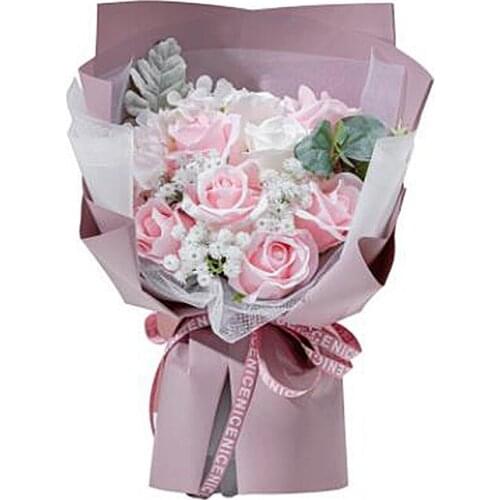 Forever Real Preserved Never Dying Eternal Rose Bouquet For Girlfriend, Christmas Valentine , Pink-ABUX