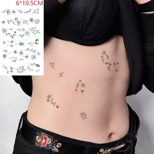 Waterproof Temporary Tattoo Sticker Small Cute Flower Plant Body Art Flash Tattoo Fake Tattoo for Women Men