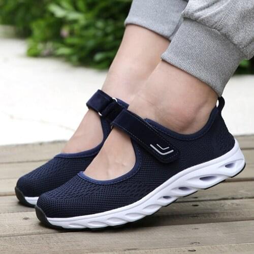 Women Sneakers Causal Shoes Female Mesh Summer Breathable Trainers Ladies Tenis Feminino Flat Shoes Basket Femme Mother Shoes