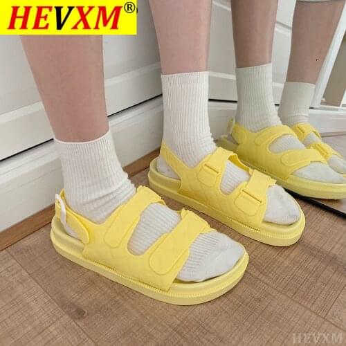 2021 Korea Style Fashion Beach Sandals Female Rome Sandal Platform Buckle Summer Shoes Woman Preppy Sandalias Footwear