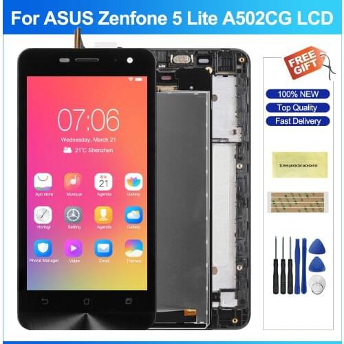5.5'' A502CG Lcd Display For Asus Zenfone 5 Lite A502CG LCD Display Touch Screen Digitizer Assembly with Frame For Asus A502CG