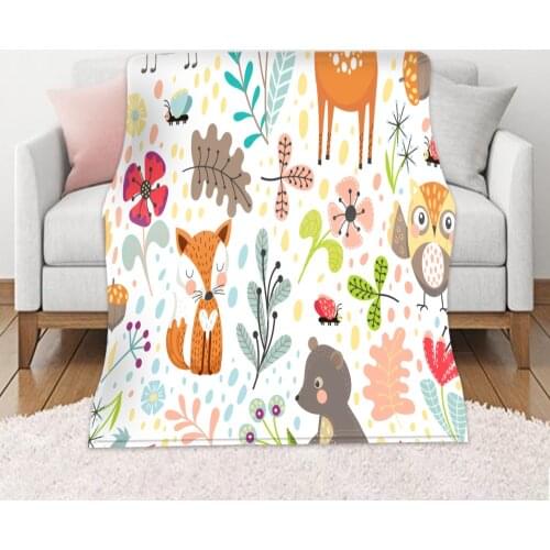 Winter Warm Blanket Modern Decoration Living Room Home Bedroom Sofa Whole Sleep Simple Plant Geometric Pattern Printing Blanket
