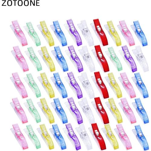 ZOTOONE 50pcs Crafts Patchwork Sewing Clip Multicolor Plastic Clips Hemming Sewing Tools Sewing Accessories DIY Sewing Tools E