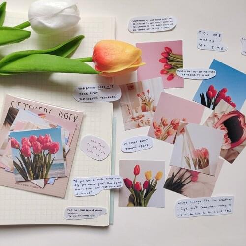 12pcs/17PCS tulip stickers/Scrapbooking Stickers /Decorative Sticker /DIY Craft Photo Albums