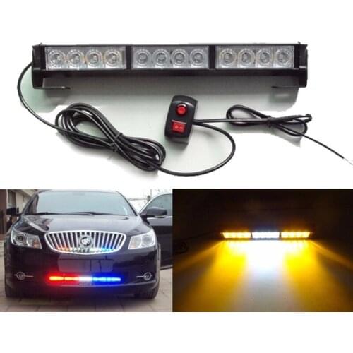 12v Car Led warning light bar 14 inch Emergency flashing strip light daytime strobe fog light hazard lamp Police Caution lights