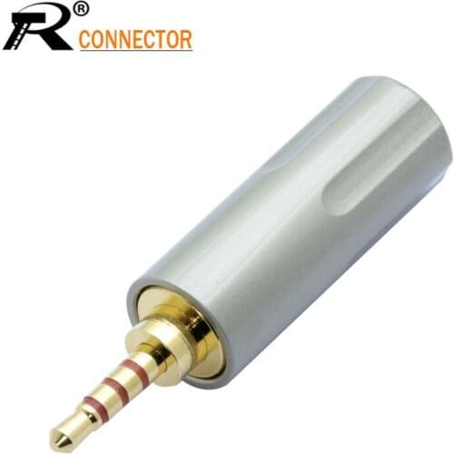 1pc New arrival Wire connector Jack 2.5mm 4 Pole Stereo Male Plug Adapter Solder Connector fit for 6mm cable