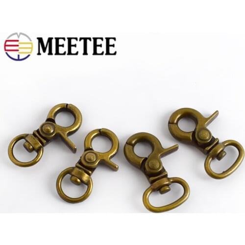 20/50pcs Meetee 10/12mm Bronze Swivel Lobster Buckles Metal Carabiner Trigger Buckle Keyring Dog Chain Snap DIY Bags Accessories