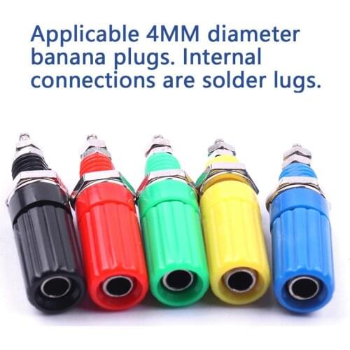 20Pcs 5 Colors Terminal Binding Post with 4mm Banana Socket for Amplifier Instrument Power Supply Panel Mount Connector