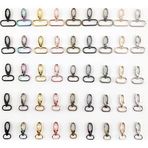 5Pcs Leather Belt Strap Bag Buckles Metal Clasps Lobster Dog Collar Keychain Swivel Trigger Clips Snap Hook DIY Accessories F4-3