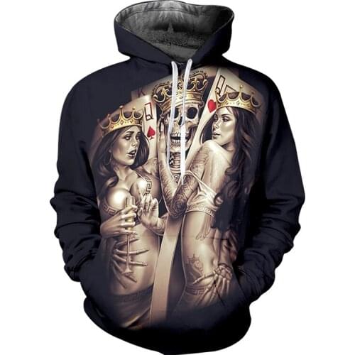 UJWI 3d Hoodies Cool Print Metal Skulls Bride Groom Sweatshirt Hoodie Regular Hip Hop Streetwear Coat O Neck Hooded Hoody