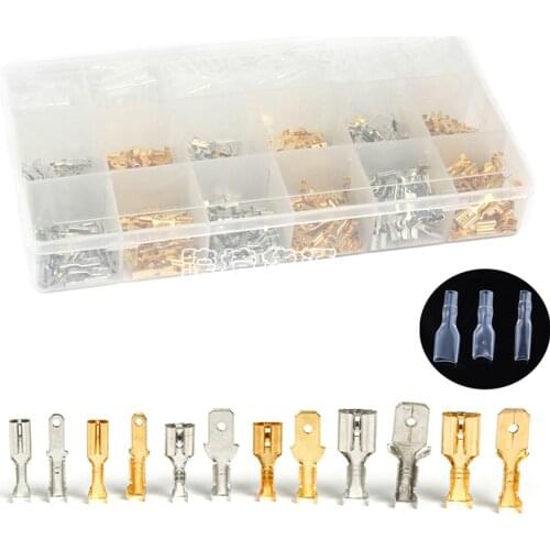 540PCS Assorted Insulated Electrical Connectors Wire Terminals Crimp with Storage Box Portable