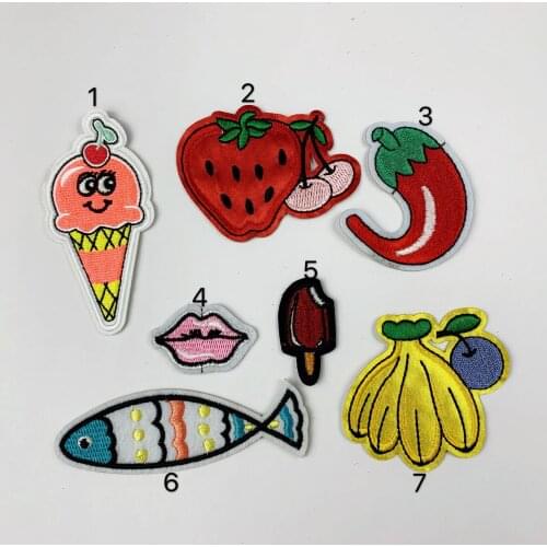 70Pcs Fruit Series Embroidery Cloth Hat Paste Clothes Patch No Stickers Chapter Repair Subsidies Bag DIY Decorative Accessories