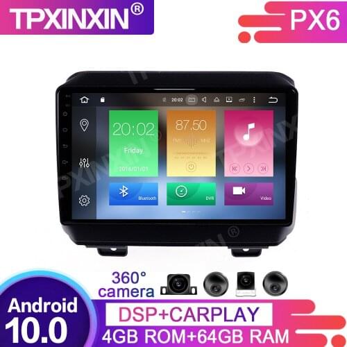 360 Cameras Screen Android 10.0 64G DSP For Jeep Wrangler 2018 2019+ Car Multimedia Player GPS Navi Headunit Radio Audio Stereo