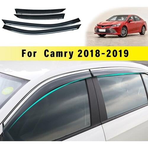Car Sunny Visor For Toyota Camry 2018 4pcs Car Window Visor Sun Visor Rain Guards Wind Deflectors Cover Trim Car Accessories