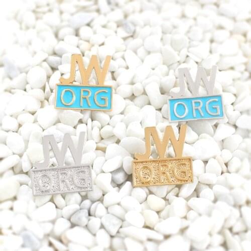 Four-color letter JW ORG brooch Jehovahs Witnesses are Bible-based beliefs As a clothing badge jewelry Is a meaningful thing