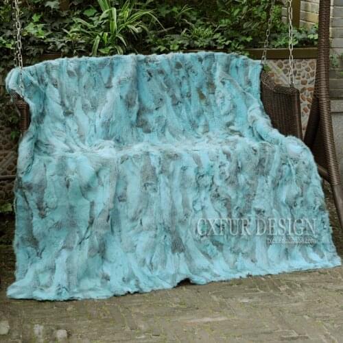 CX-D-11N Hot Sale Cheap Bed Spread Rabbit Fur Blanket Throws for Bedroom Decor
