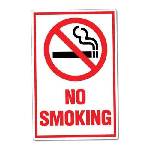 Dawasaru Creative Funny Warning Car Sticker No Smoking Decal Laptop Suitcase Truck Motorcycle Auto Accessories PVC,12cm*8cm