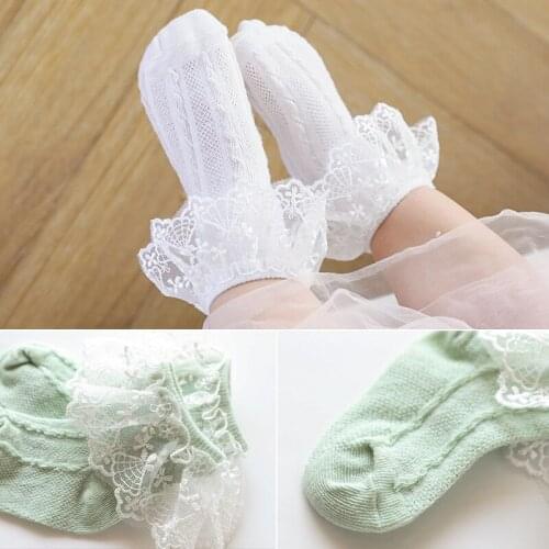 12pair/lot Kids Mesh Lace Thin Cotton Short Sock Newborn Baby Booties Girls Kids Baby Princess Lace Socks Leg Warmers Foot Cover