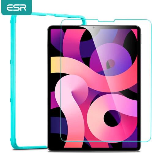 ESR 1PC Tempered Glass for iPad Air 4/iPad 8/7 Gen iPad Pro 12.9''/11/10.5'' Inch 2020 2018 HD Ultra Clear Screen Protector