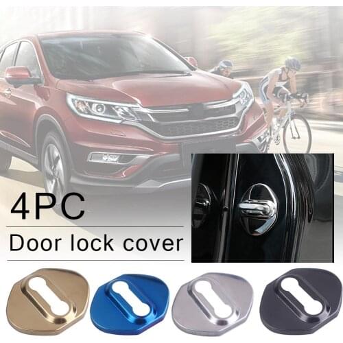 Door Lock Cover 4Pcs Stainless Steel Buckle Door Lock Protector Cover Buckle for Honda CRV 2012-2018