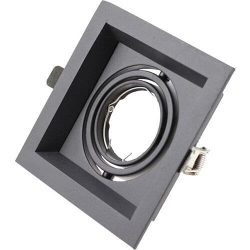 Square Embedded Halogen Bulb Light Fittings Holder Led Spotlight Led Ceiling Trim Rings MR16 GU10 Frame Led Down Light Fixture