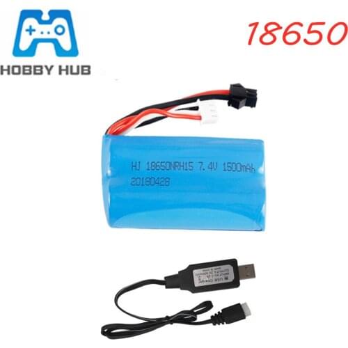 7.4V 1500mAh Lipo Battery For Udi U12A Syma S033g Q1 TK H101S RC Toys Boats Cars Tanks Drone Part 2s 18650 7.4V Battery SM Plug