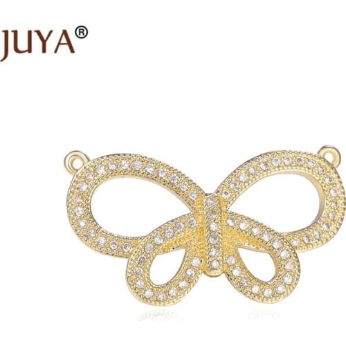 Fashion Zircon Insect Butterfly Jewelry Accessories Connectors Charm Pendant Fit For Making Bracelets Necklaces Findings