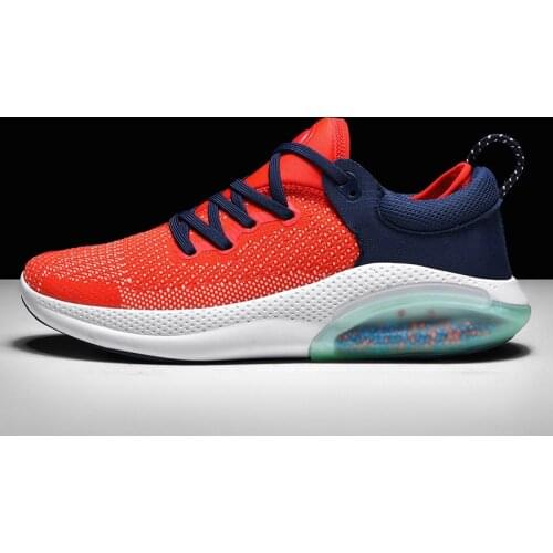 2021New Mens Running Shoes Knitted Mesh Breathable Jogging Sneakers Full Palm Support Foan Cushion Outdoor Athletics Shoes