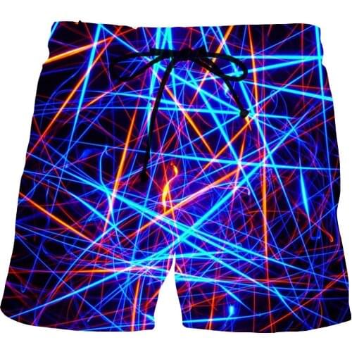 Mens Stripe Graphic Beach Shorts 3D Pattern Texture Boardshorts Men/Women Short Pants