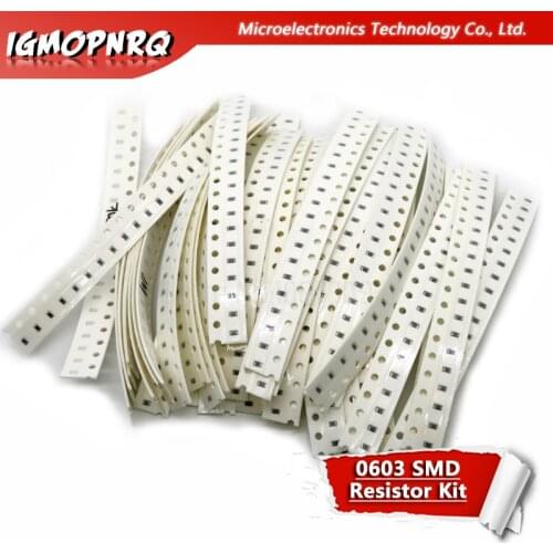 36values*20pcs 720pcs 0603 1ohm-10Mohm SMD Resistor Kit 100 330 510 750 910 ohm 1k 3.3k 5.1k 7.5k 9.1k 10k 33k etc