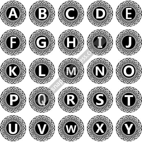 New A-Z alphabet letters words 1lot (26pcs) 12mm/16mm/18mm/25mm Round photo glass cabochon demo flat back Making findings
