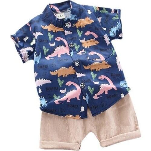 New Summer Baby Casual Clothes Children Boys Girls Cartoon Shirt Shorts 2Pcs/sets Kids Infant Clothing Toddler Cotton Sportswear