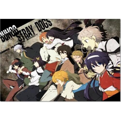 Poster Custom Bungou Stray Dogs Canvas Poster Art Home Decoration Cloth Fabric Wall Poster Print Silk Fabric 30X45cm40X60cm