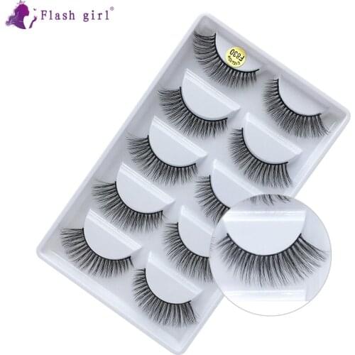 Popular 3D Mink False Eyelashes Wispy Cruelty Free Thick Eye Lashes In Bulk 5 Pairs Natural Volume Eyelash Extension F830