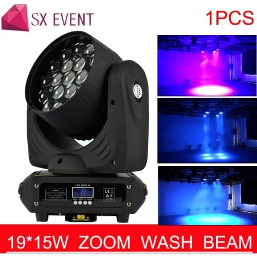 19x15W Bee Eyes Moving Head Light RGBW 4in1 LED Wash Zoom Moving Head DMX Channel Stage Light for DJ Disco Nightclubs