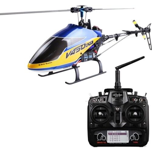 Walkera V450D03 RC Helicopter 6CH Plane Remote Control Aircraft ESC Servo DEVO 10 Radio System W/O Battery Toy Gift TH14461-SMT6