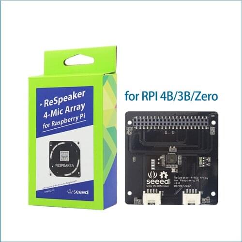 S ROBOT Raspberry Pi 4 Model B Mic Array for Microphones Array for AI Voice Quad-microphone Expansion Board RPI161