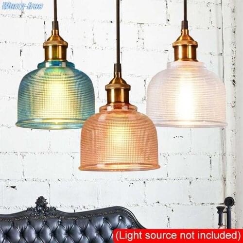 Modern Vintage Industrial Retro Loft Glass Ceiling Wall Lamp Shade Pendant Light