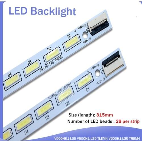 20 Pieces/lot LE50D8800 V500HJ1-LE1 LED strip V500H1-LS5-TLEM6 TLEM4 TREM6 TREM4 E117098 28 LEDs 315mm,used parts