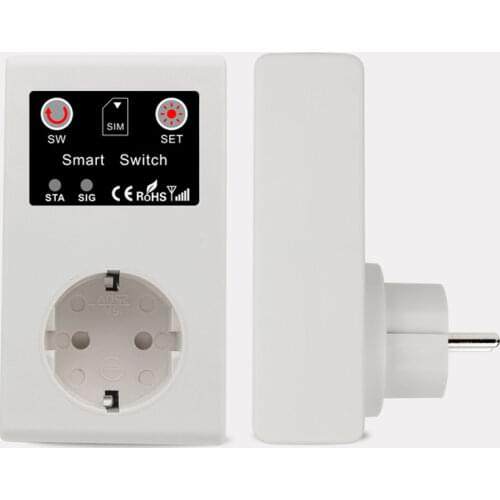 EU GSM Power Socket Remote Control 16A Smart Power Socket Outlet Temperature Sensor Controller Plug Intelligent Relay