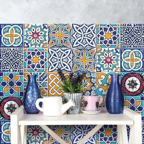 Pack 36 tile size 10x10 cm - Made in Italy-PVC bathroom & kitchen Design-decors Portuguese
