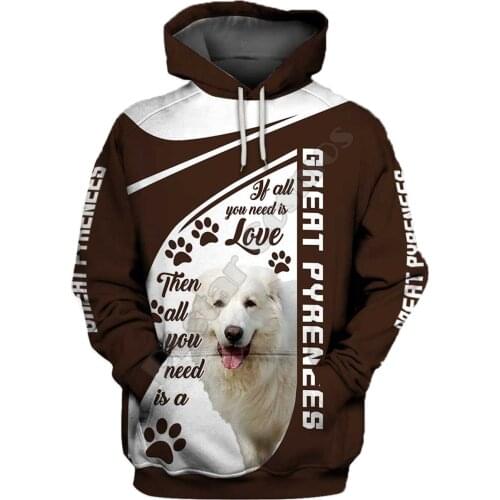 Great Pyrenees 3D Hoodies Printed Pullover Men For Women Funny Sweatshirts Fshion Christmas Sweater Drop Shipping 07