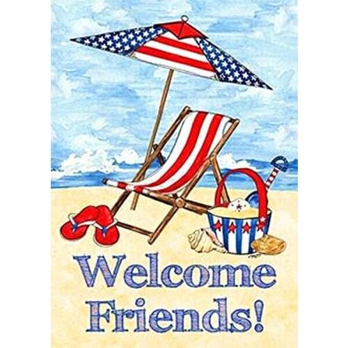 Vintge Welcome Friends Come Beach Flip Flops Metal Tin Sign 8x12 Inch Retro Home Bar Pub Kitchen Outdoor Shop Wall Decor New