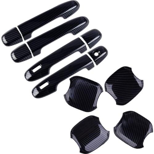 1Set ABS Carbon Fiber Style Car Exterior Door Handle Bowl Cup & Cover Trim Fit for Subaru Forester 2019 2020 Styling