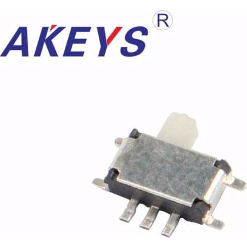 100PCS MSKT-12C00 MINI slide switch 1P2T SPDT 7 pin SMD SMT mini toggle switches yellow white